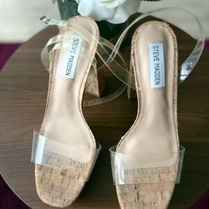 Steve Madden Transparent Strap Cork Heels
